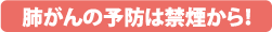 肺がんの予防は禁煙から!