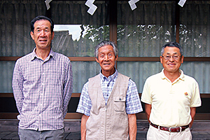 保存会の神殿さん、乾さん、中辻さん