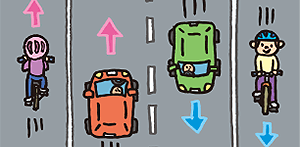 車道は左側を通行