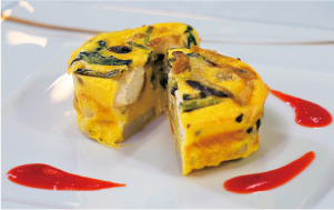 大和なでしこ卵を使った大和肉鶏と秋野菜のスペイン風オムレツ