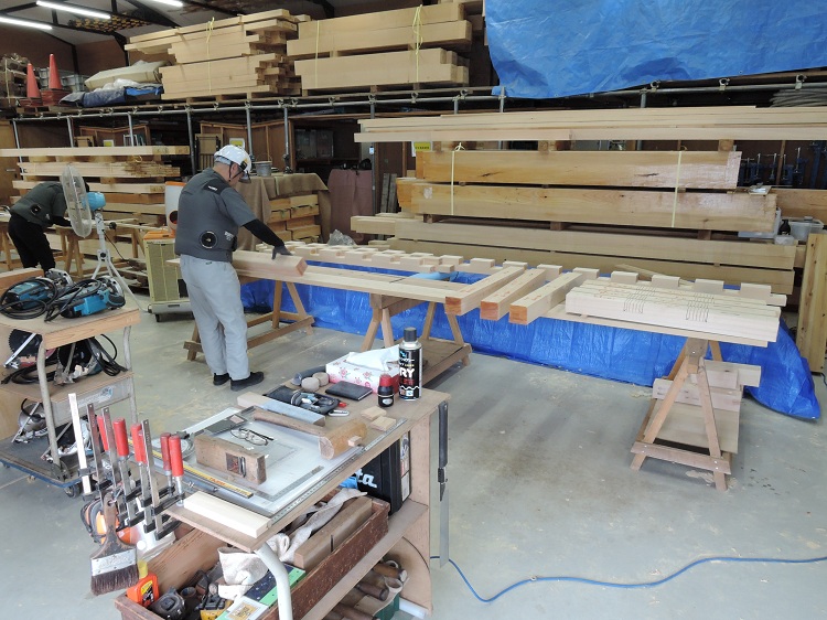 天井組子の新材加工